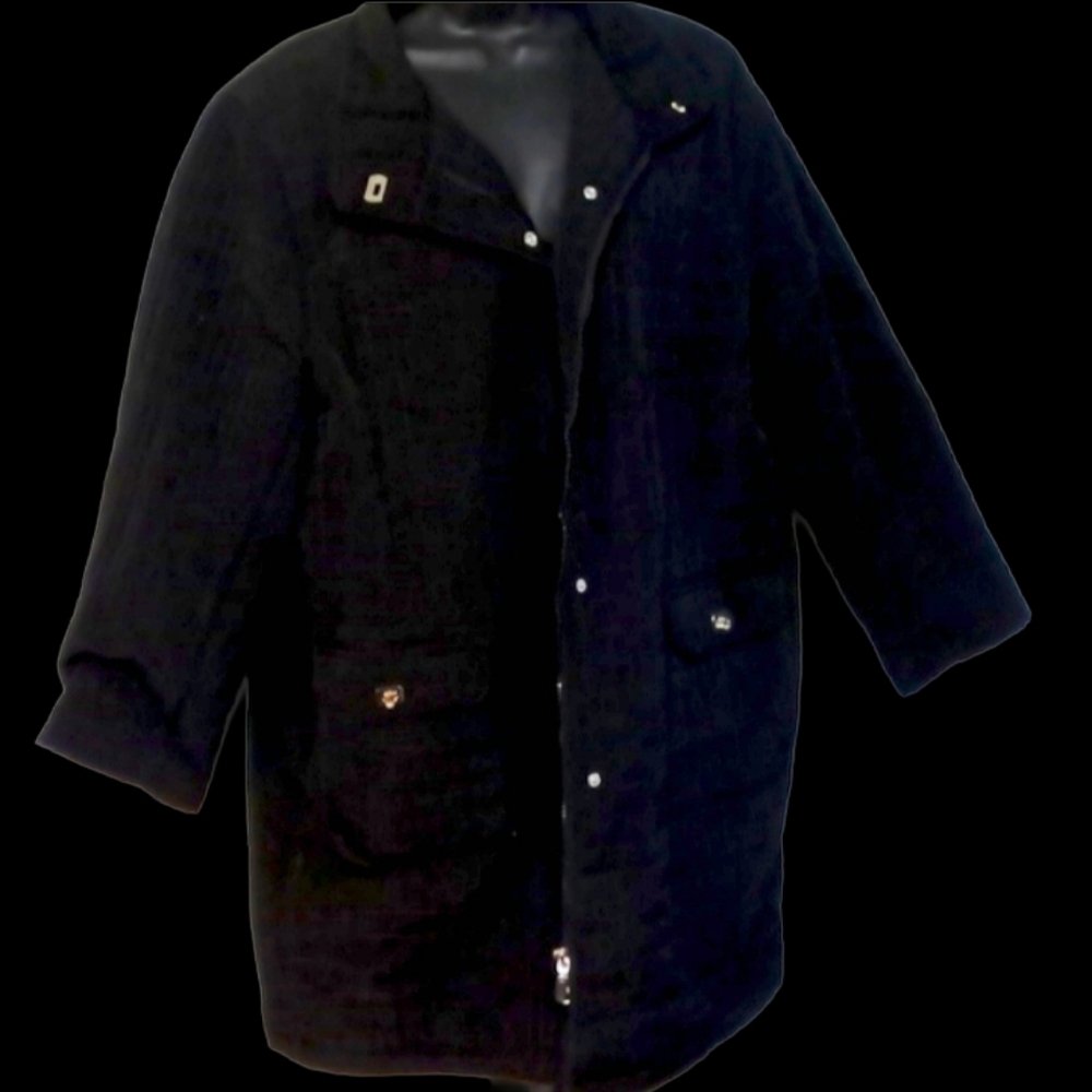#061 Komitor women's trench coat. Pretty teal inner liner.